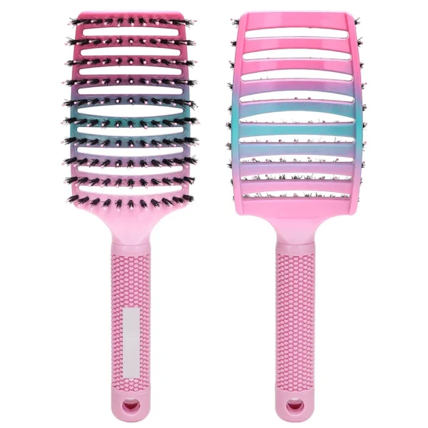 Barber Hair Brush Scalp Massage Comb Women Nylon Pig Sideburns Wet Curly Hair Brush Hairy Big Bend CombStyling Tools ﻿ ﻿ - Image 8