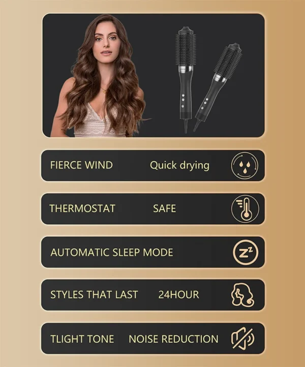 TINSOL New 3-in-1 hot air comb hair straightener curling iron constant temperature hair care lasting styling air anion comb - Image 15