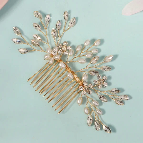 Trendy Pearl Handmade Hair Combs Delicate Crystal Flower Beaded Hair Clip Headpiece Festive Party Jewelry Hair Accessories - Image 14