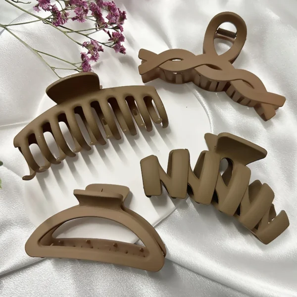 Women Hair Claw Clips Korea Coffee Beige Acrylic Large Hair Claw Hairpin Geometric Barrettes Crab Girl Headwear Hair Accessories - Image 44