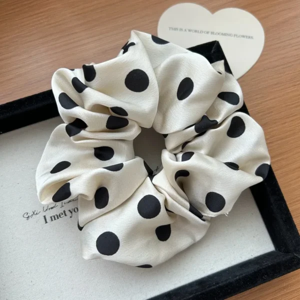 2024 Korea Fashion Stripe Hair Rubber Bands Girls Blue Scrunchie Elastic Big Hair Tie Solid Color Silk Hair Bands accessoires - Image 26