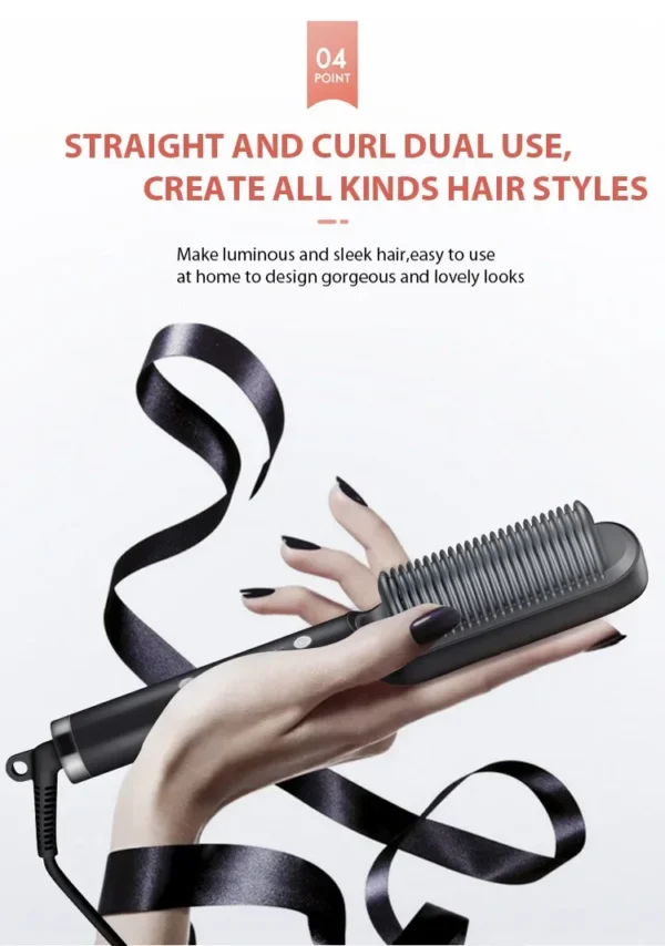 Hair Straightener Professional Quick Heated Electric Hot Comb Hair Straightener Personal Care Multifunctional Hairstyle Brush - Image 25