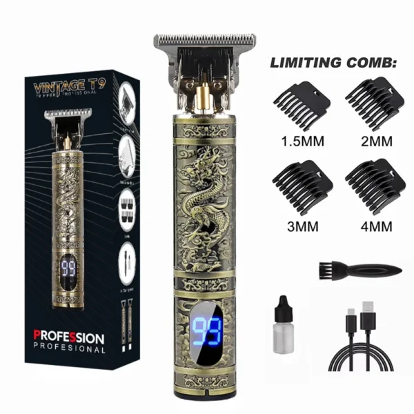 T9 LCD Electric Hairdresser Oil Shaving Head Electric Pusher Carving Electric Pusher Clipper Hair Precision Trimmer for Men Care - Image 25