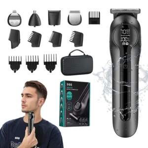 IRUIBEAUTY 986 6-in-1 Multifunctional Grooming Kit Rechargeable Waterproof Hair Clipper  Electric Shaver Nose Hair Trimmer