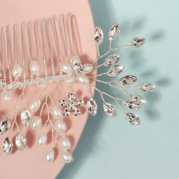 Trendy Pearl Handmade Hair Combs Delicate Crystal Flower Beaded Hair Clip Headpiece Festive Party Jewelry Hair Accessories - Image 16