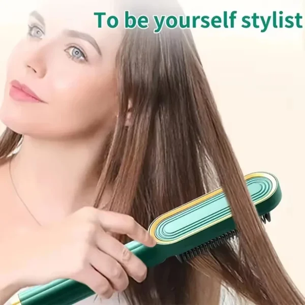 2-In-1 Electric Professional Negative Ion Straight Hair Brush Curling Comb With Lcd Display Curling Tool Straight Hair Brush - Image 10