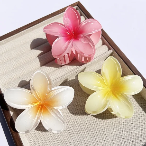 1/2/3 Pcs Hawaiian Gradient Flower Hair Claw Clip Women Fashion Large Hair Clip Girls Hairpin Barrettes Bohemia Hair Accessories - Image 26