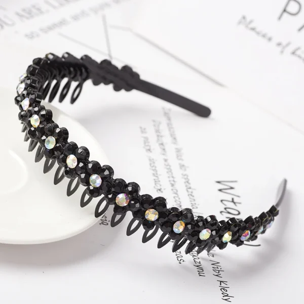 Fashion Pearl Non-Slip Rhinestone Hairbands Elastic Flower Women Hair Hoop Bands Headband Bezel Girls Hair Accessories Headdress - Image 10
