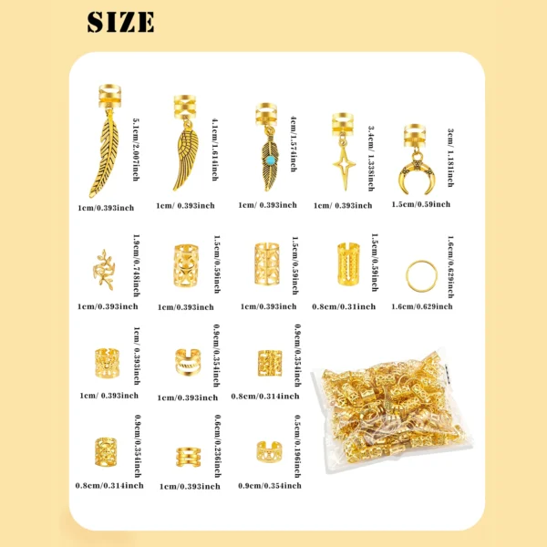 250Pcs Turquoise Pendant Summer DIY Dreadlock Braid Hair Beads Hair Ring Boho Style Hair Accessories Loc Hair Jewelry for Braids - Image 4