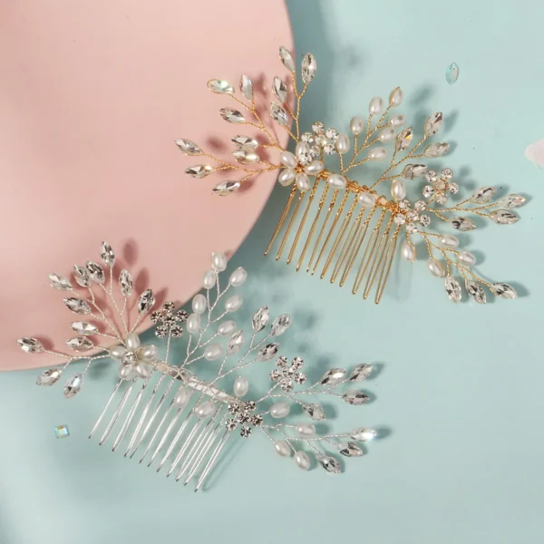 Trendy Pearl Handmade Hair Combs Delicate Crystal Flower Beaded Hair Clip Headpiece Festive Party Jewelry Hair Accessories - Image 10