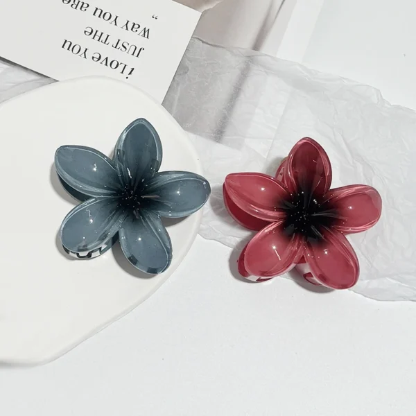 Korean Hawaiian Gradient Flower Hair Claw Clip For Women Girl Fashion Plastic Non Slip Hold Hairpin Barrette Hair Accessories - Image 24