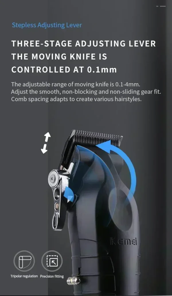 Kemei Hair Clipper Kit KM-2296 KM-2299 KM-1102 Men's Electric Hair Trimmer Machine Professional Hair Cutting Machine Clipper - Image 18