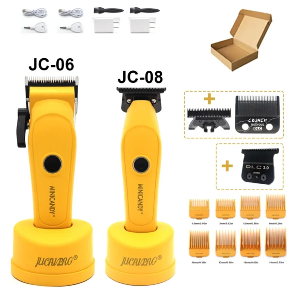 JUCAI MINICANDY JC-08 Professional Men's Hair Clipper DLC Blade Brushless Motor with Base Charger Hair Trimmer Finishing Machine - Image 14
