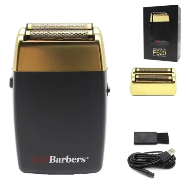 New 11000 RPM 7W Pop Barbers P620 Professional Electric Men's Beard Trimmer Double Foil Shaver Electric Shaver USB Hair Clipper - Image 12