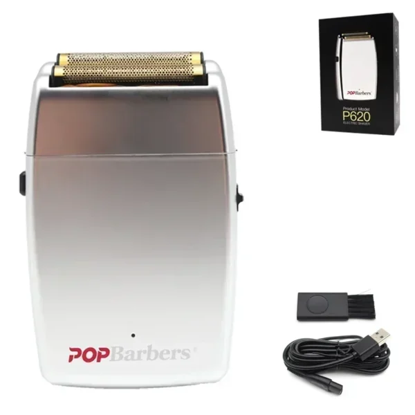 New 11000 RPM 7W Pop Barbers P620 Professional Electric Men's Beard Trimmer Double Foil Shaver Electric Shaver USB Hair Clipper - Image 16
