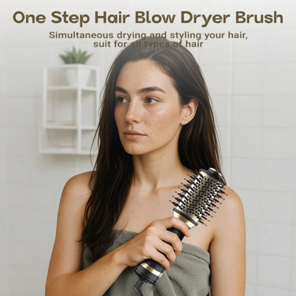 hair dryer brush in one, 4in1 hair dryer brush hair dryer with oval bucket, mini hot air brush for all hair types, suitable gift - Image 2