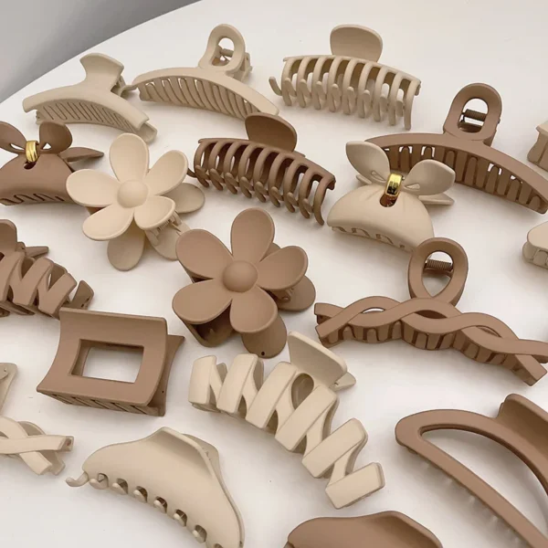 Women Hair Claw Clips Korea Coffee Beige Acrylic Large Hair Claw Hairpin Geometric Barrettes Crab Girl Headwear Hair Accessories - Image 61