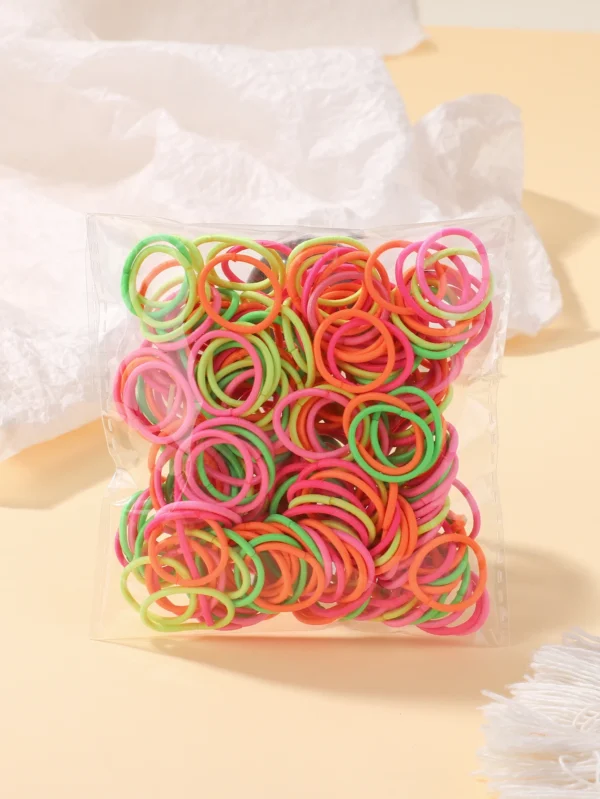 100 Pcs/Lot 2cm Hair Ties Gum Colorful Nylon Rubber Band Rope Doll Hair Accessories Black Elastic Hair Bands for Baby Girls Gift - Image 8