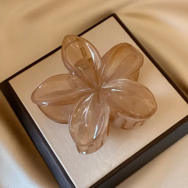 Women's Laser Mermaid Princess Flower Shaped 8cm/3.15in Large-Size Brown Beige Lightweight Plastic Hair Clips Fashionable And - Image 12