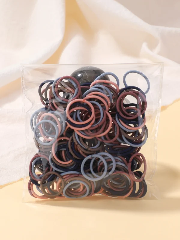 100 Pcs/Lot 2cm Hair Ties Gum Colorful Nylon Rubber Band Rope Doll Hair Accessories Black Elastic Hair Bands for Baby Girls Gift - Image 22