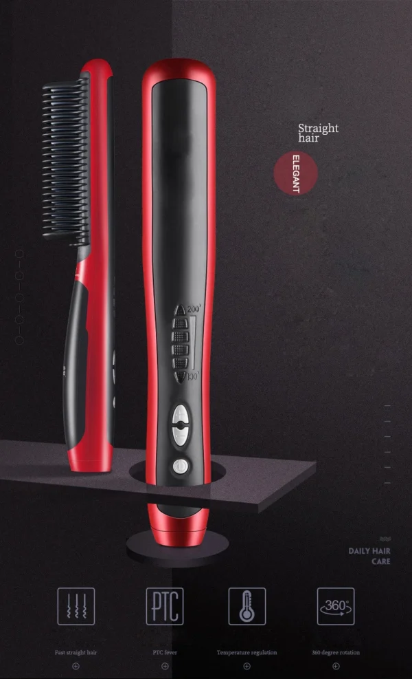 Multifunctional Hair Straightener Professional Quick Heated Electric Hot Comb Curler Hairstyle Brush Curling Iron Stying Tool - Image 9