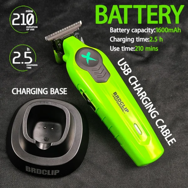 New 2025 BRDCLIP FA1T Green Professional Hair Trimmer Barber Carving Gradient Finish Machine Electric Clipper with Charger Stand - Image 5