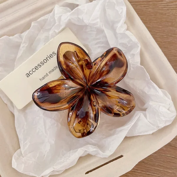 Korean Hawaiian Gradient Flower Hair Claw Clip For Women Girl Fashion Plastic Non Slip Hold Hairpin Barrette Hair Accessories - Image 10