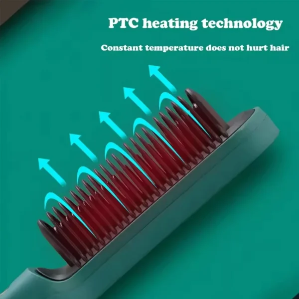 2-In-1 Electric Professional Negative Ion Straight Hair Brush Curling Comb With Lcd Display Curling Tool Straight Hair Brush - Image 13