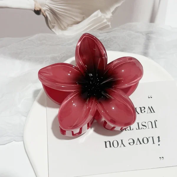 Korean Hawaiian Gradient Flower Hair Claw Clip For Women Girl Fashion Plastic Non Slip Hold Hairpin Barrette Hair Accessories - Image 19