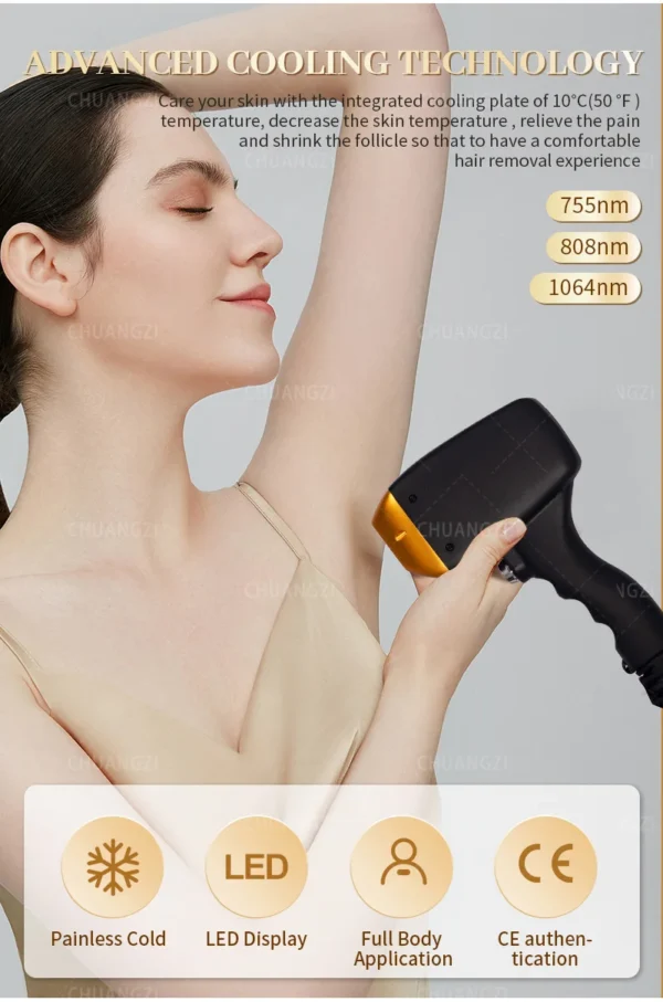 3000W Face 808nm Diode Laser Hair Removal Machine Alexandrit Permanent Painless Physical Underarm Body Care Depilation Equipment - Image 10