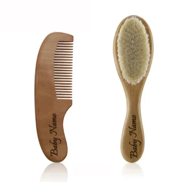 Personalized Wooden Baby Brush Custom Name Baby Wool Comb New Born Hair Brush Infant Head Massager Bath Brush Comb for Kids - Image 13