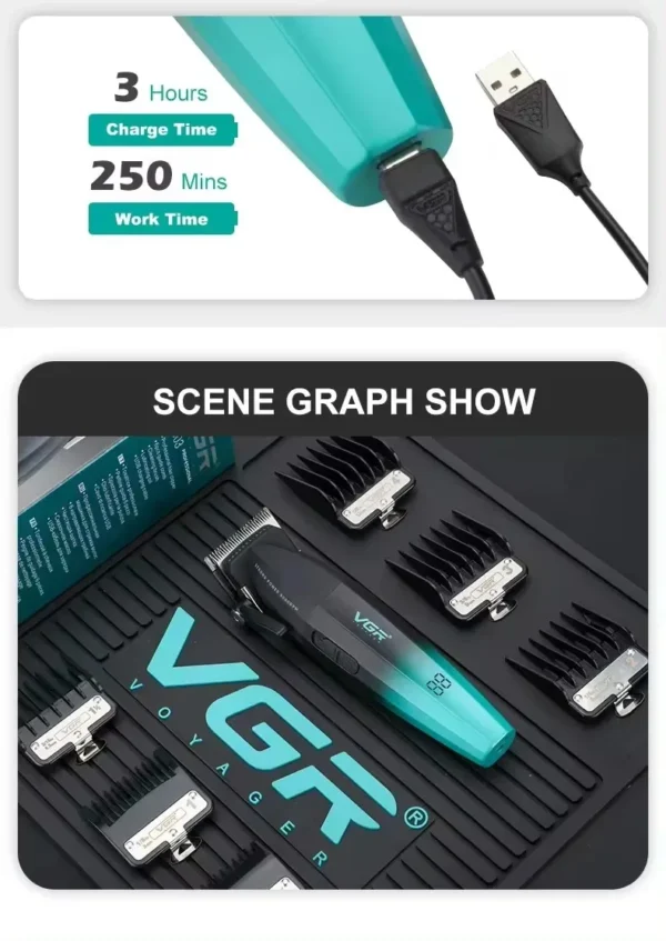 VGR Hair Clipper Professional Hair Cut Machine Face Shaver Barber Clippers Beard Trimmer Metal Trimmer for Men V-003 V-906 V-308 - Image 25