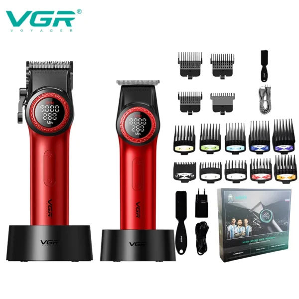 VGR 001 977 new hair trimming set high-end men's hair clipper intelligent digital display electric pusher carving and whitening - Image 8