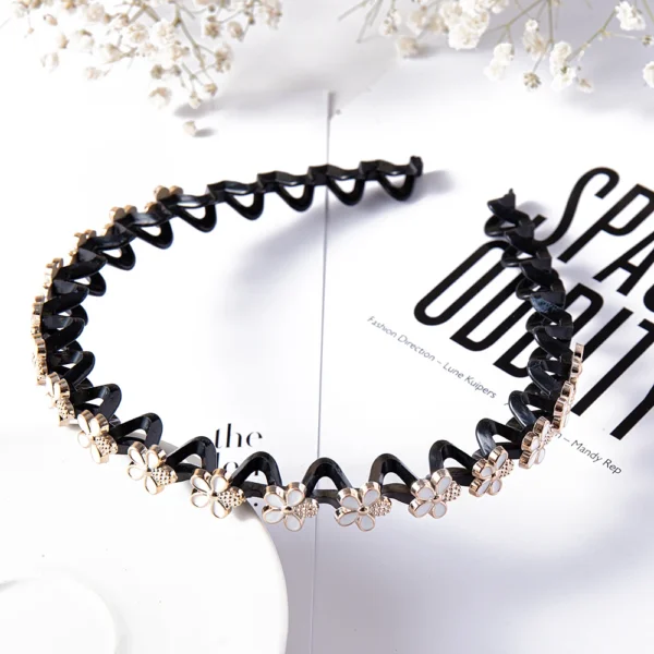 Fashion Pearl Non-Slip Rhinestone Hairbands Elastic Flower Women Hair Hoop Bands Headband Bezel Girls Hair Accessories Headdress - Image 39