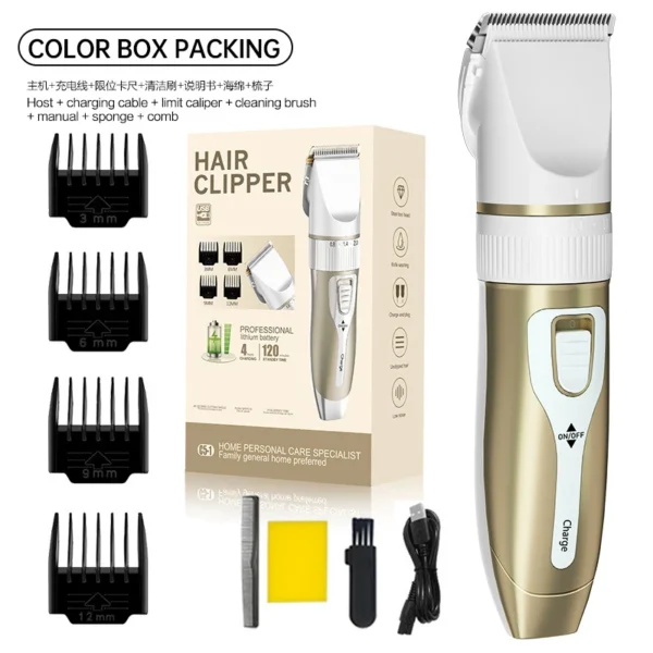 Home Electric Hair Clipper Set, Low Noise and Long Battery Life Hair Trimmer, USB Rechargeable Shaver and Hair Cutting Tool. - Image 7