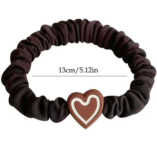 5/10/20pcs Simple Style Hair Tie Set Braided Hair Rope Heart Decor Scrunchies Elastic Ponytail Holder Hair Accessories For Women - Image 4