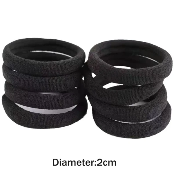 10/30/50pcs 2/3.5/4/5.5cm Black Large Soft Nylon Hair Elastics Ties Rope For No Damage Ponytail Holder Women Leagues Accessories - Image 9
