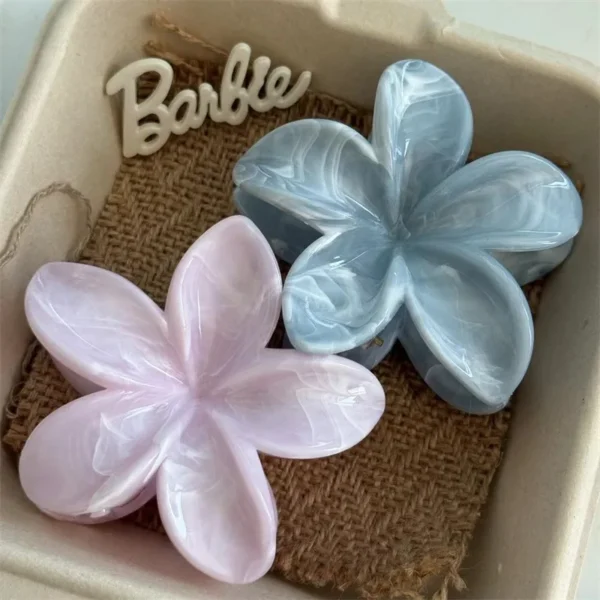 Korean Hawaiian Gradient Flower Hair Claw Clip For Women Girl Fashion Plastic Non Slip Hold Hairpin Barrette Hair Accessories - Image 16