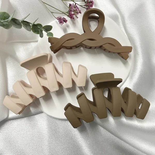 Women Hair Claw Clips Korea Coffee Beige Acrylic Large Hair Claw Hairpin Geometric Barrettes Crab Girl Headwear Hair Accessories - Image 49