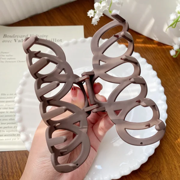Frosted Hollow Hair Claw Bow Hair Clip Crab Elegant Hairpin Women Barrette Solid Headband Simple Korean Fashion Hair Accessories - Image 3