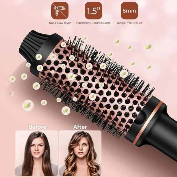3 In 1 Ionic Hair Curler Straightener Professional Curling Iron Heated Hair Styling Brush Anti-Scald Thermal Brush Curl Wand - Image 5