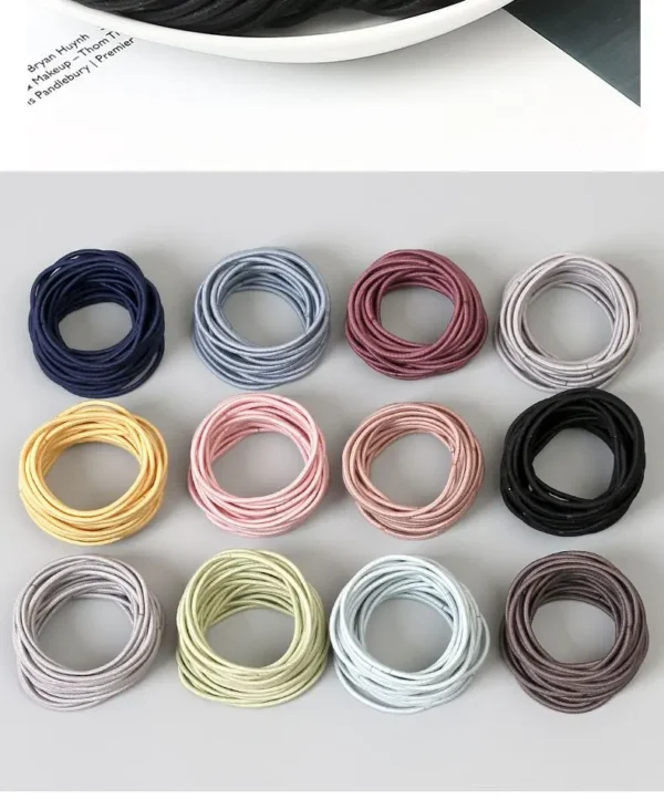 100PCS/Set Women 3.5CM Basic Nylon Elastic Hair Bands Ponytail Hair Scrunchie Rubber Bands Headband Hair Accessories Headwear - Image 25
