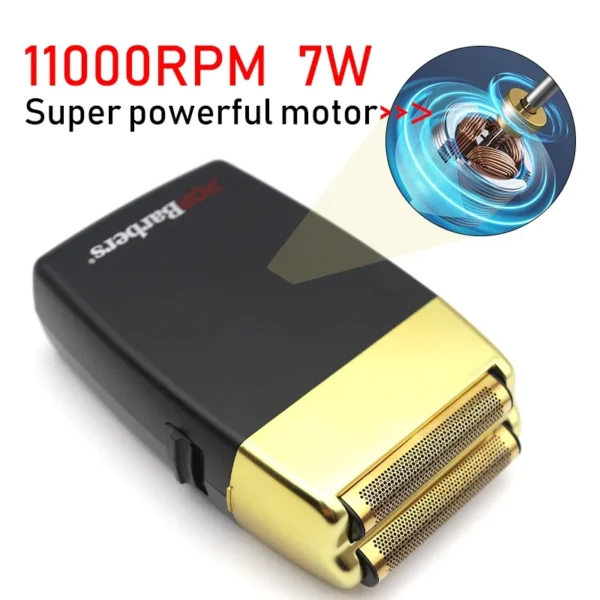 New 11000 RPM 7W Pop Barbers P620 Professional Electric Men's Beard Trimmer Double Foil Shaver Electric Shaver USB Hair Clipper - Image 24
