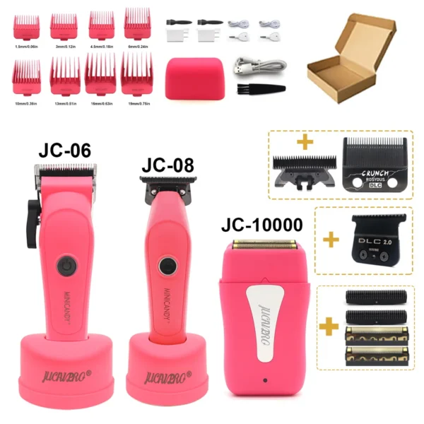JUCAI MINICANDY JC-08 Professional Men's Hair Clipper DLC Blade Brushless Motor with Base Charger Hair Trimmer Finishing Machine - Image 10