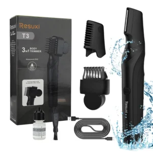 RESUXI T3 Men's 3 in 1 Multifunctional Electric Body Hair Trimmer Full Body Washable Shaver Portable Pubic Hair Clipper Razor