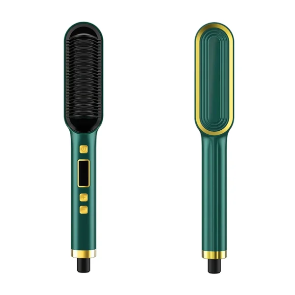 2-In-1 Electric Professional Negative Ion Straight Hair Brush Curling Comb With Lcd Display Curling Tool Straight Hair Brush - Image 2