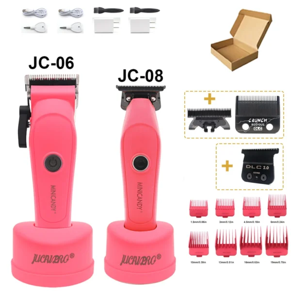 JUCAI MINICANDY JC-08 Professional Men's Hair Clipper DLC Blade Brushless Motor with Base Charger Hair Trimmer Finishing Machine - Image 16