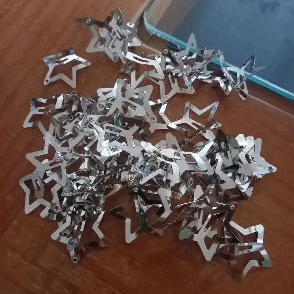 10/40PCS Silver Star Hair Clips for Girls Filigree Star Metal Snap Clip Women Simple BB Hairpins Barrettes Hair Accessories - Image 20