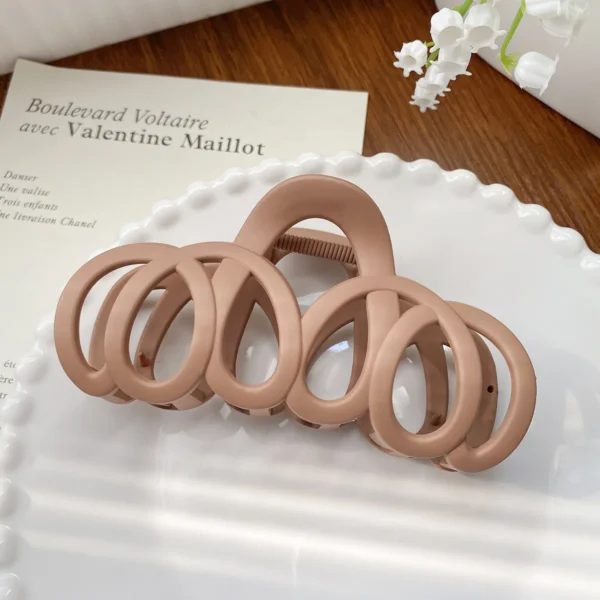 Frosted Hollow Hair Claw Bow Hair Clip Crab Elegant Hairpin Women Barrette Solid Headband Simple Korean Fashion Hair Accessories - Image 10