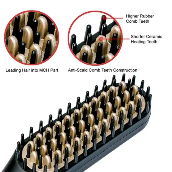 Professional Hair Straightener Comb Brush Beard Hair Straightening Comb Multifunctional Hair Curler Fast Heating Styling Tools - Image 4